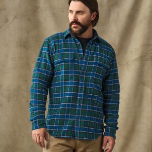 Vintage Flannel Work Shirt - Blue / Green Plaid