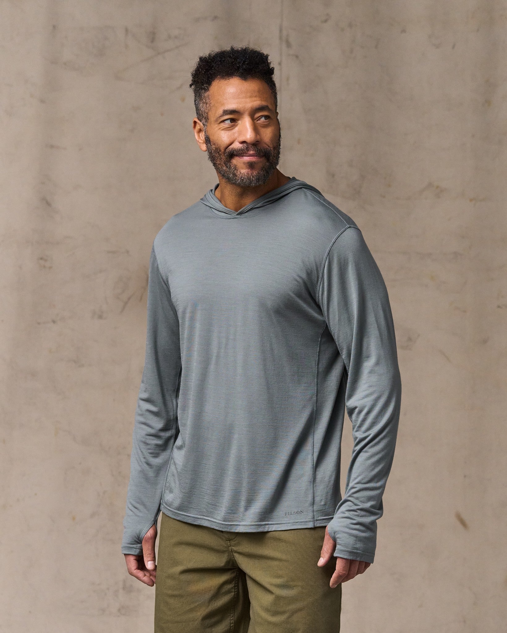 Wool-Blend UPF Hoodie - Sage Gray - Image 4