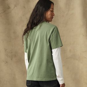 Alternative view of Women's Short Sleeve Pocket Tee - Washed Fatigue Green