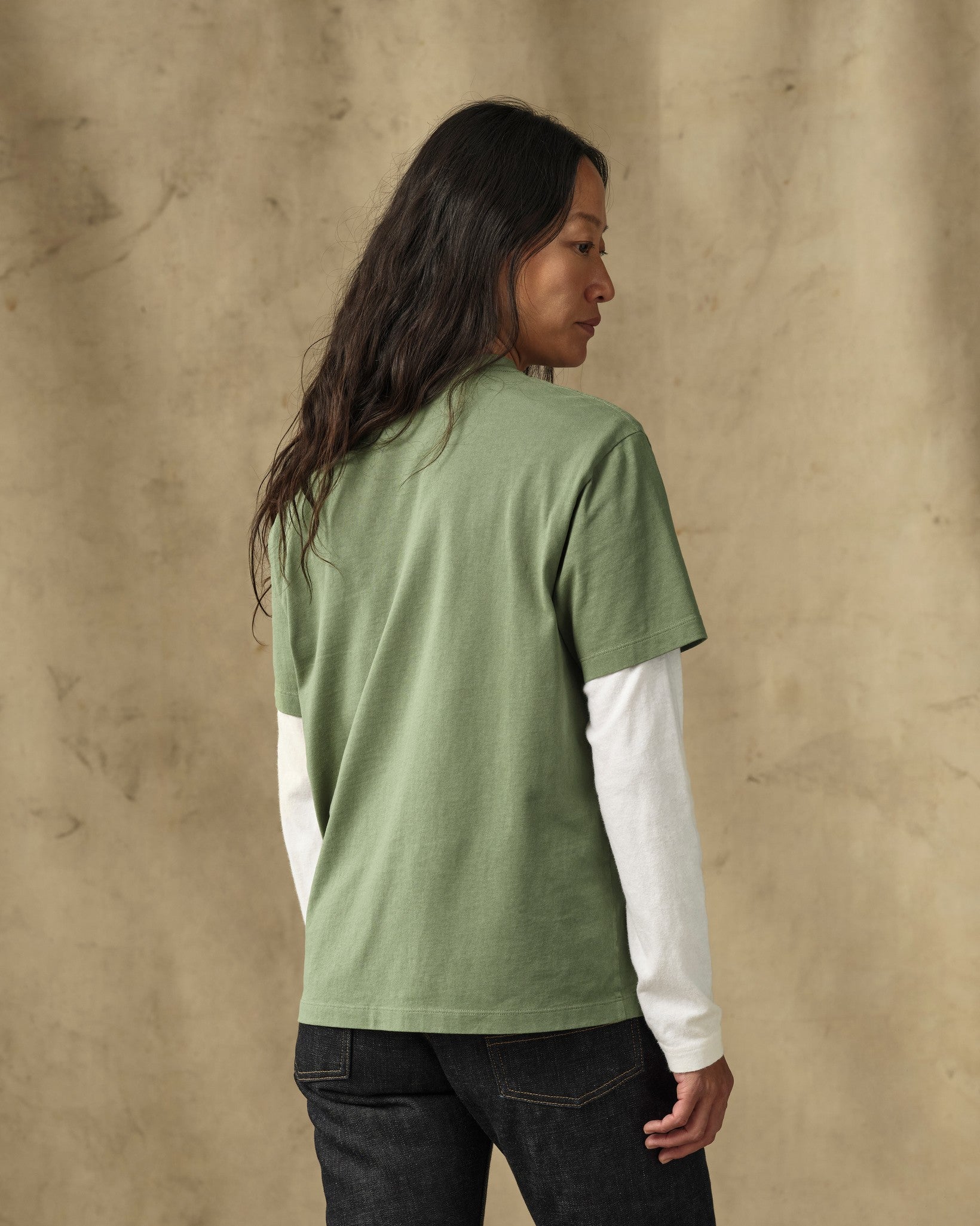 Women's Short Sleeve Pocket Tee - Washed Fatigue Green - Image 2