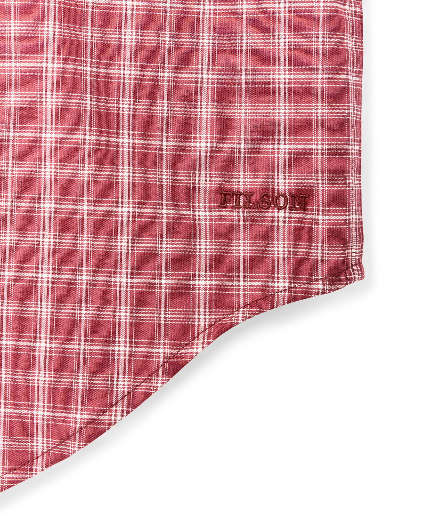 Twin Lakes Short Sleeve Sport Shirt - Brick / Cream Plaid - Image 3