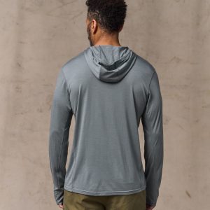 Alternative view of Wool-Blend UPF Hoodie - Sage Gray
