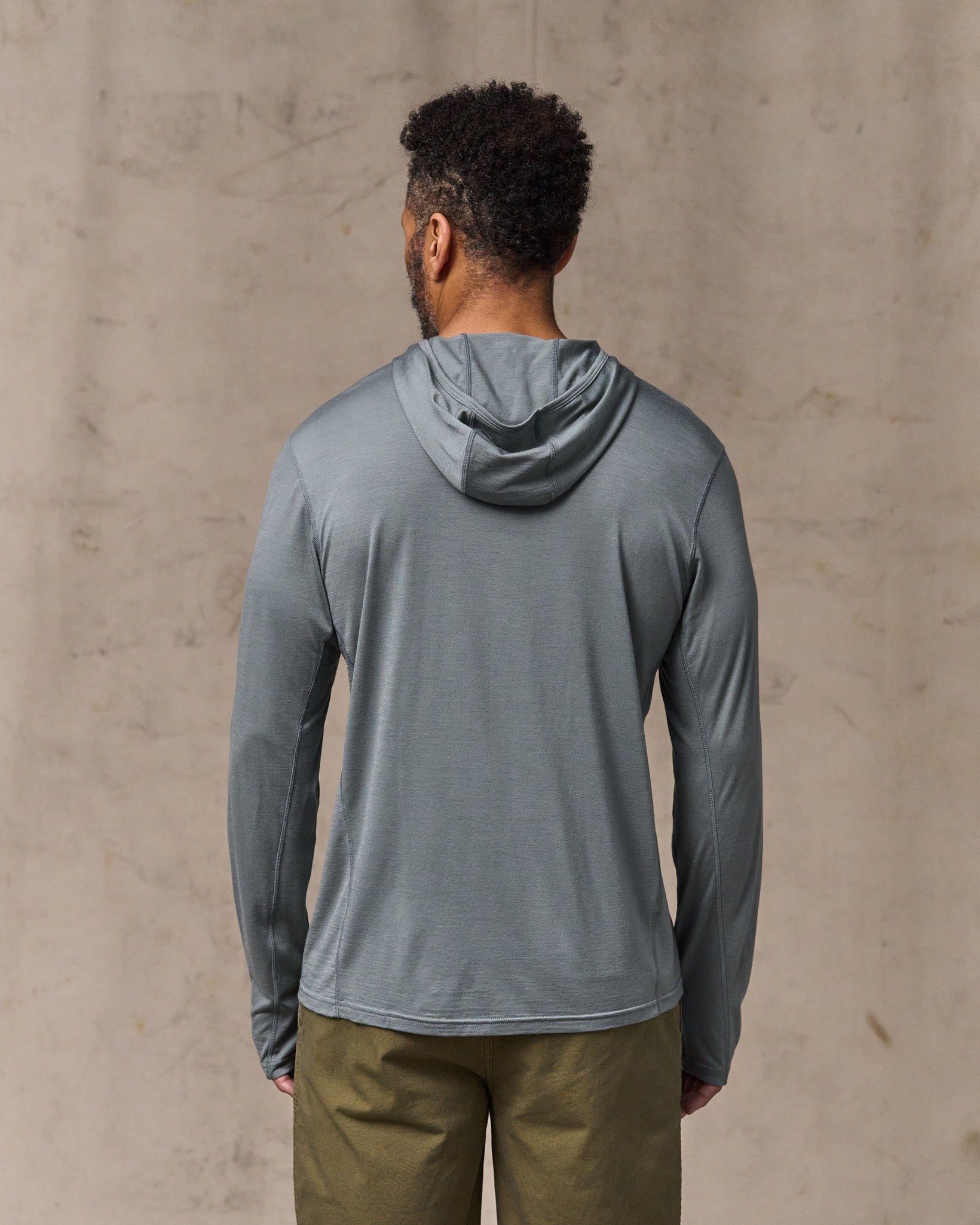 Wool-Blend UPF Hoodie - Sage Gray - Image 2