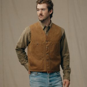 Oil Tin Cloth Vest - Dark Tan