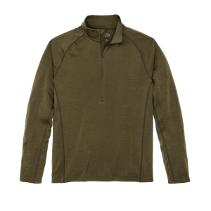 400g Merino Wool Long Sleeve Half-zip - Dark Olive