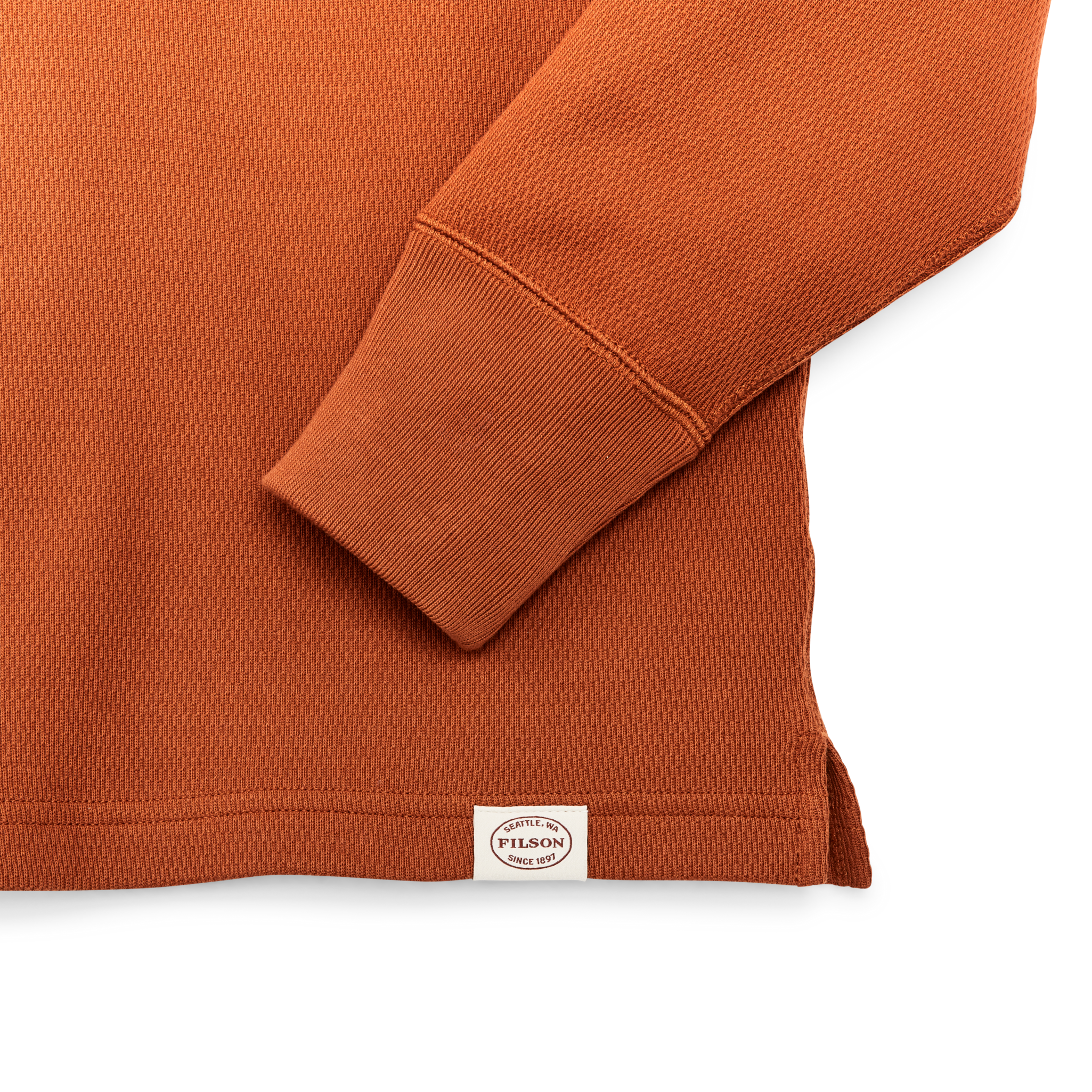 Waffle Knit Henley - Rust - Image 3
