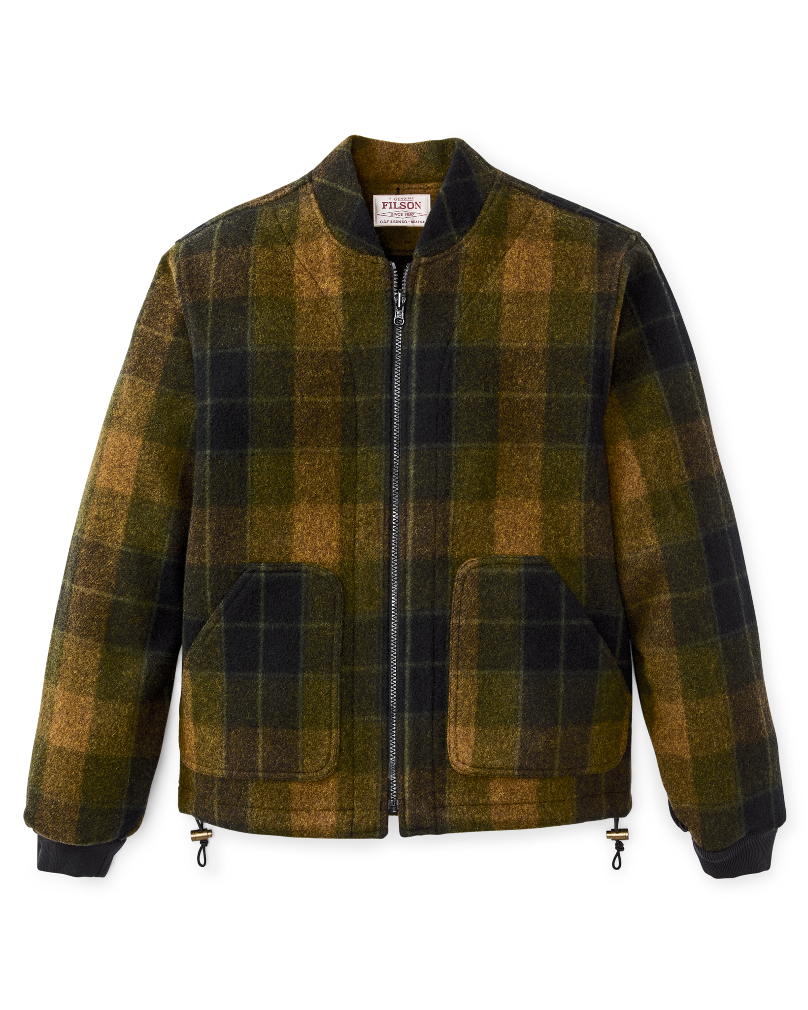 Wool Jacket Liner - Loden Heather Plaid