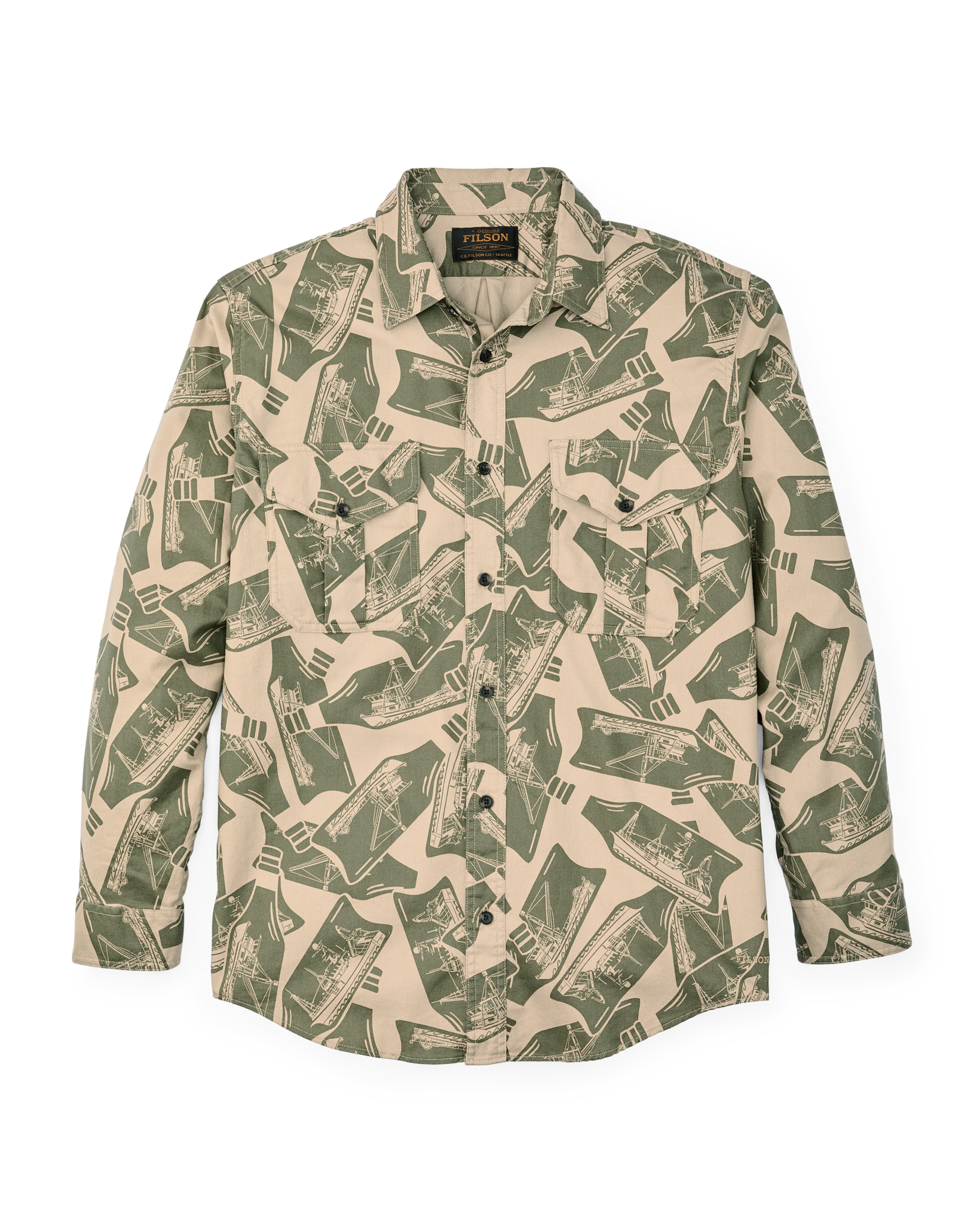 Lightweight Alaskan Guide Shirt - Khaki / Print - Image 5