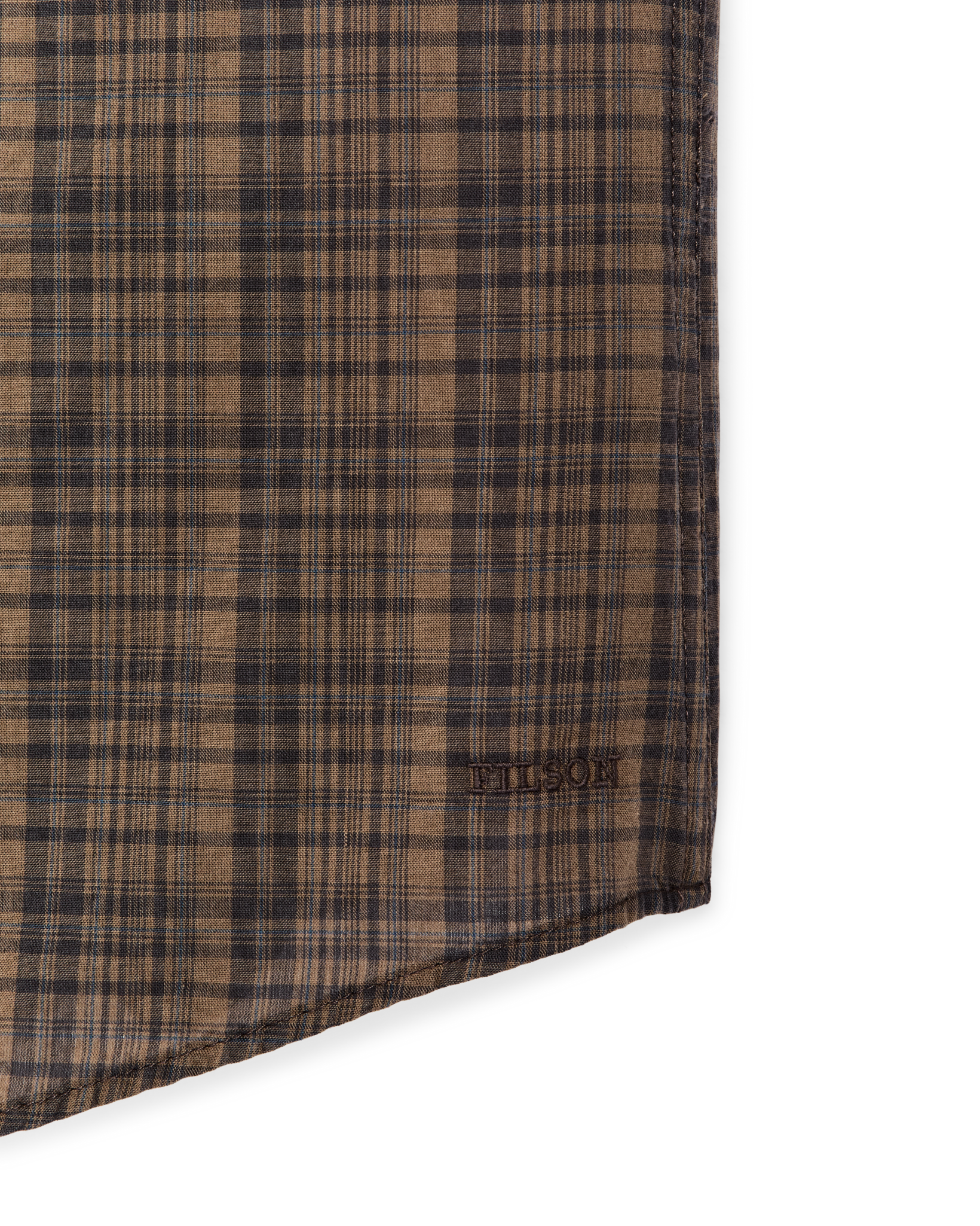 Short Sleeve Madras Popover Shirt - Brown / Olive Plaid - Image 7