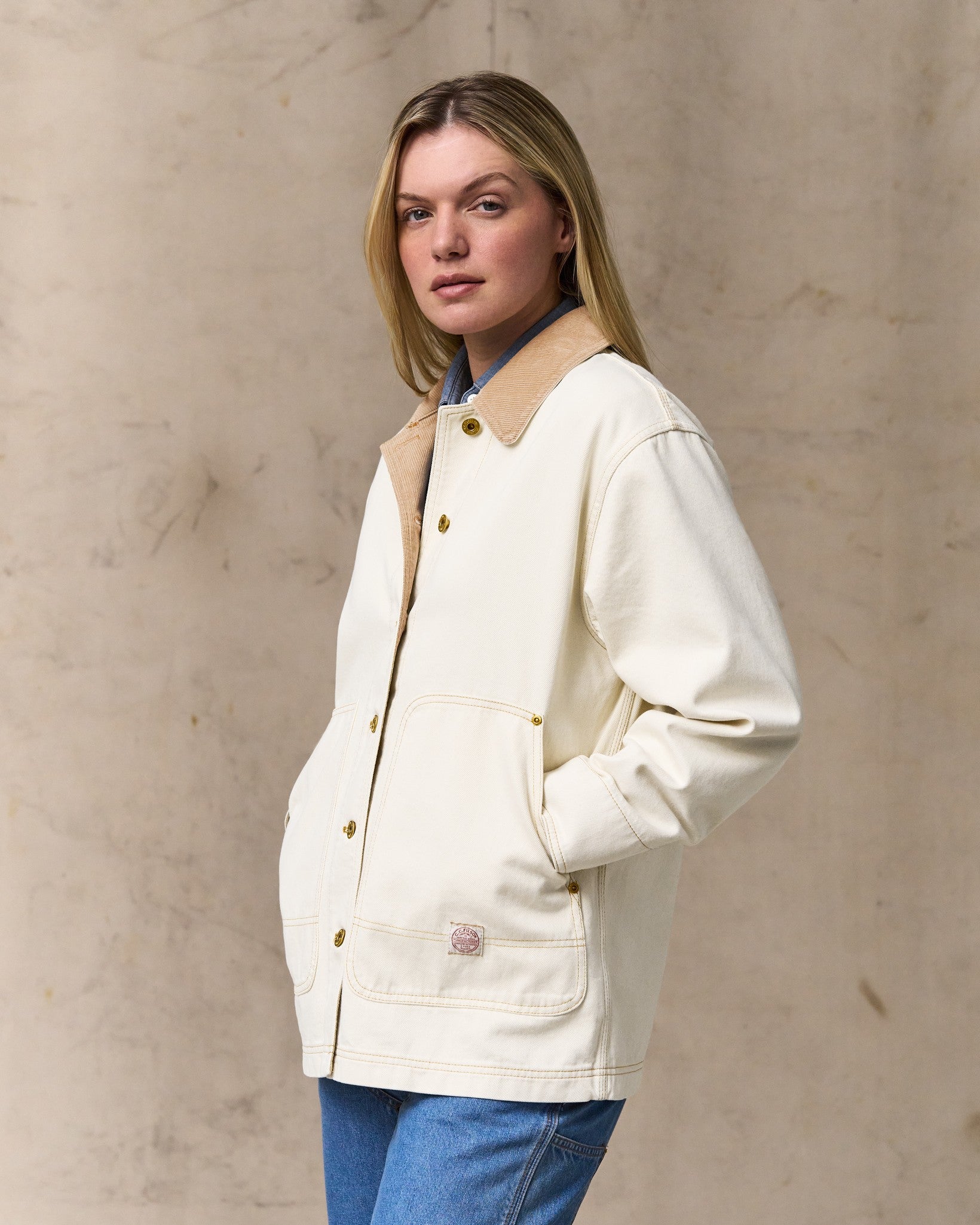 Women's 11-oz. Denim Barn Coat - Natural Seed - Image 5
