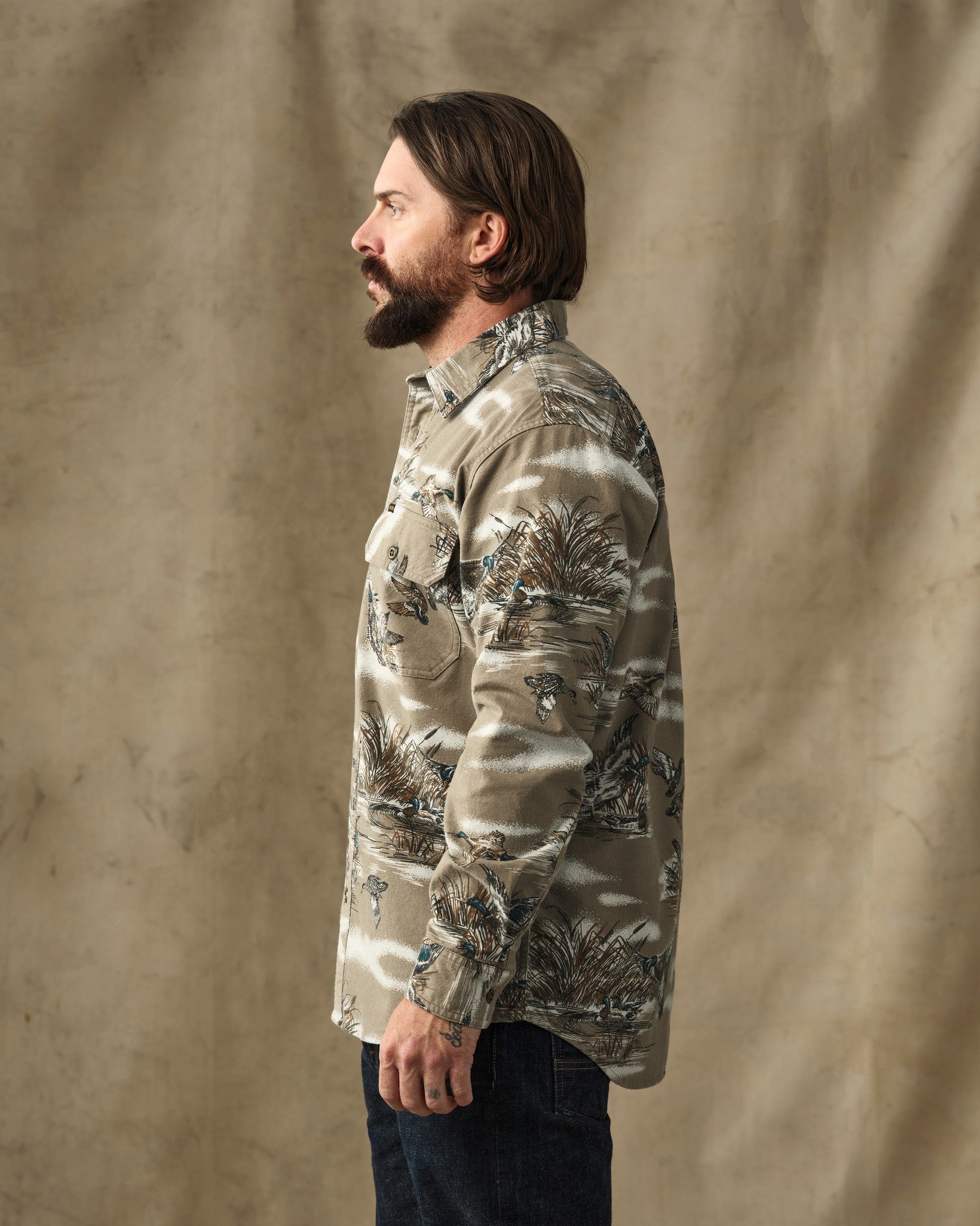 Field Flannel Shirt - Marsh Olive Print - Image 3