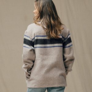 Alternative view of Women's Wool Overshirt - Gray / Black Blanket Stripe