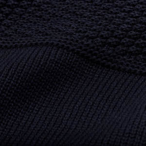 Alternative view of Wool Roll Neck Fisherman's Sweater - Navy