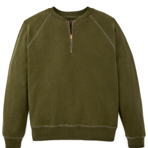 Quarter-zip Terry Sweatshirt - Dark Olive