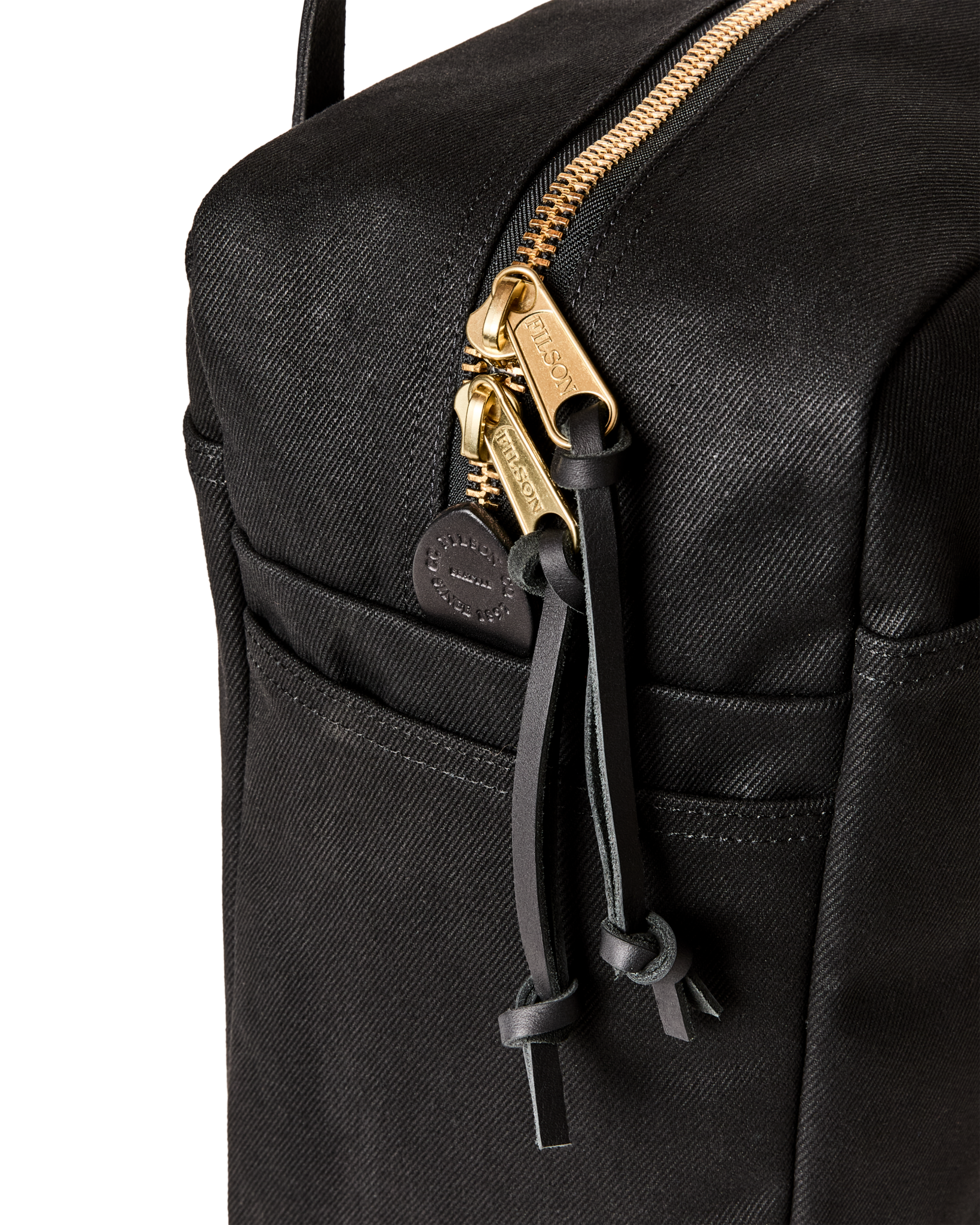 Rugged Twill Zipper Tote Bag - Black - Image 5