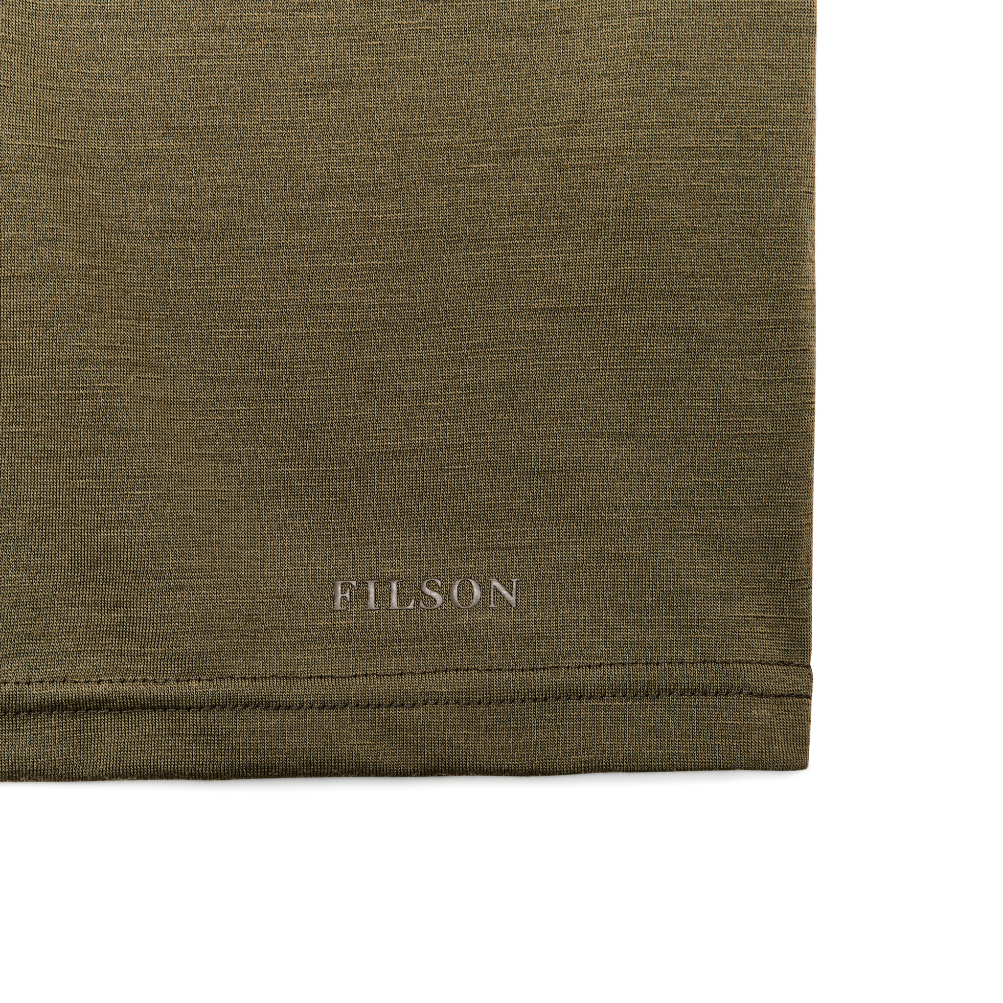 210g Merino Wool Short Sleeve Crewneck T-Shirt - Dark Olive - Image 3