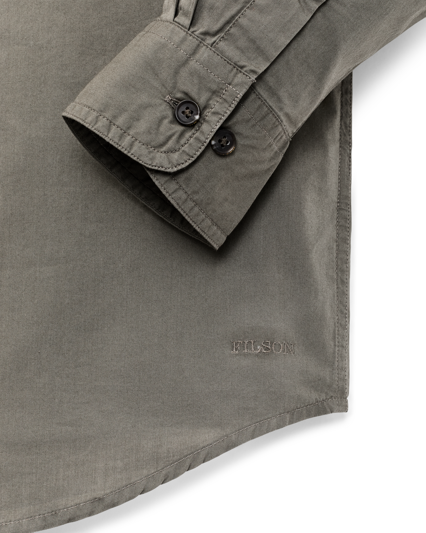 Washed Feather Cloth Shirt - Olive Gray - Image 4