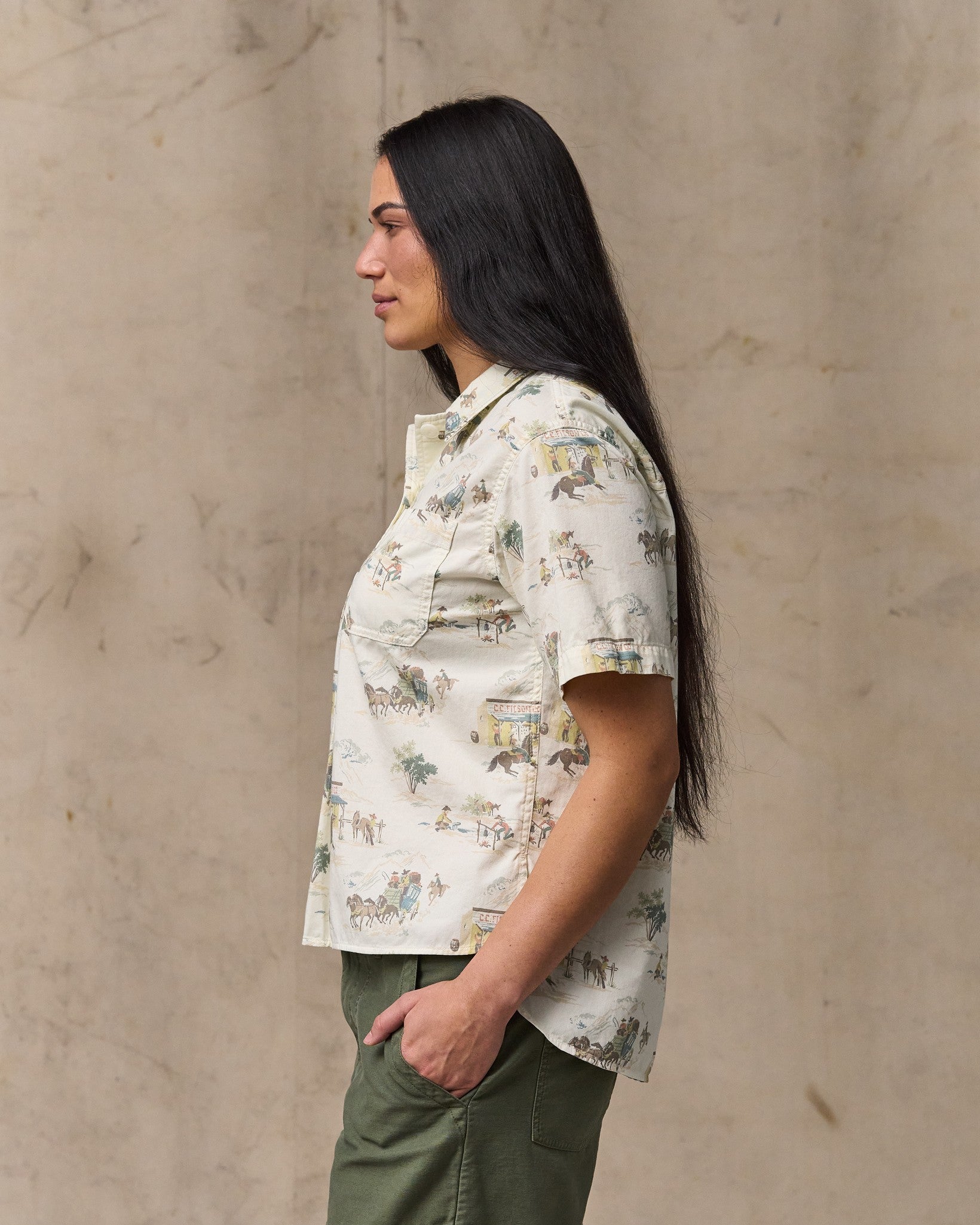 Women's Twill Popover Shirt - Desert Natural Print - Image 3