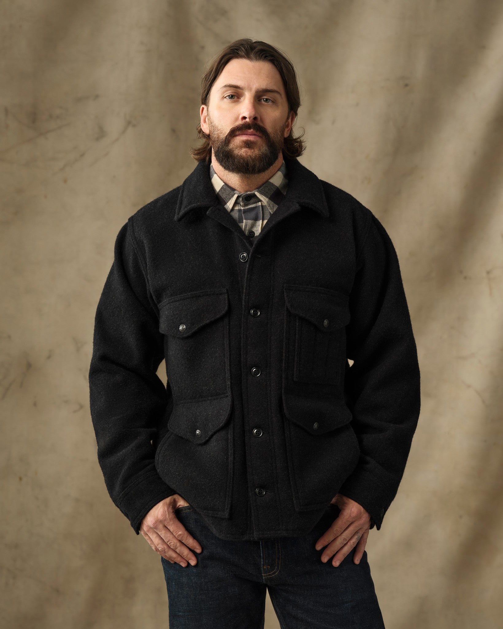 Mackinaw Wool Cruiser Jacket - Charcoal