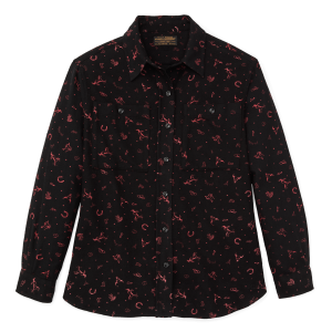 The Women's Rangeland Flannel Shirt - Black / Red Western