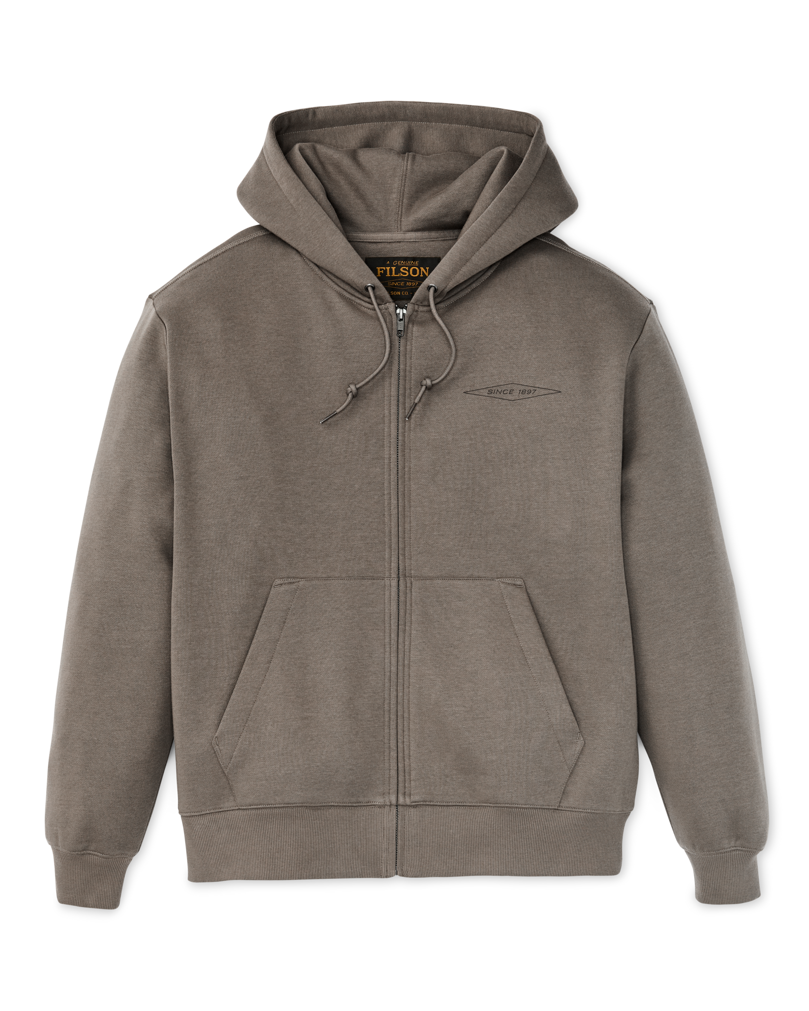 Diamond Graphic Full-Zip Hoodie - Hawk Brown - Image 4