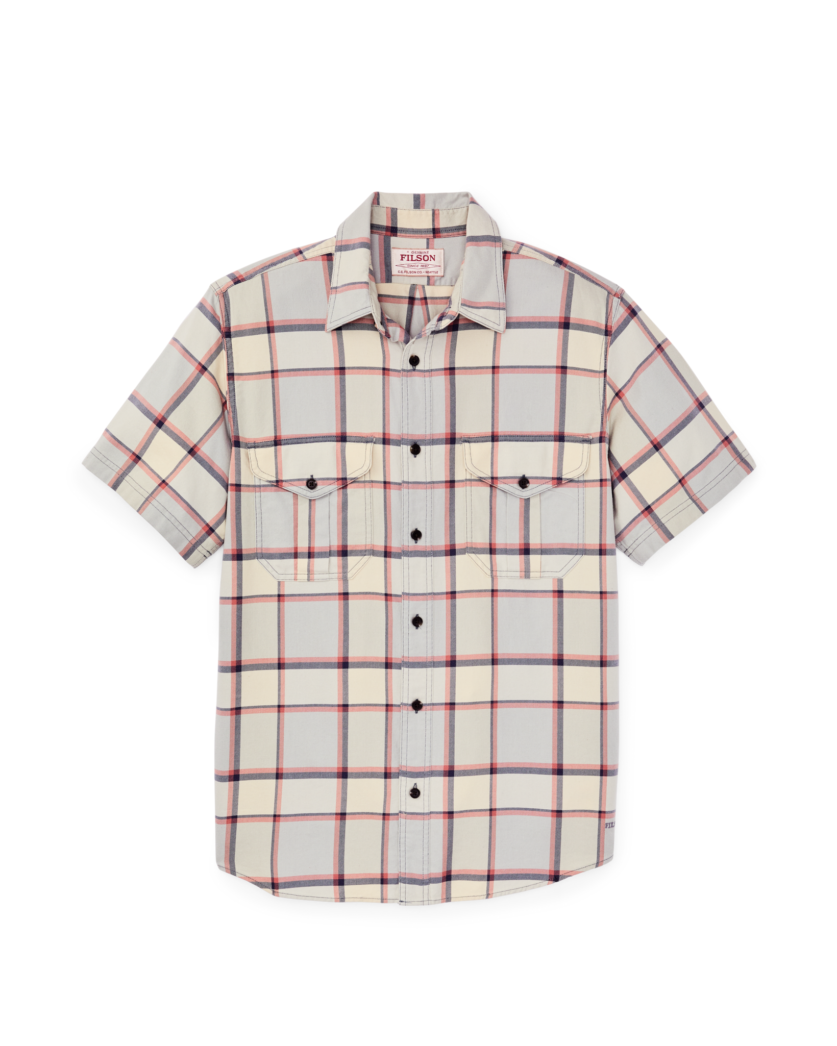 Short Sleeve Lightweight Alaskan Guide Shirt - Light Blue / Tan Plaid - Image 5