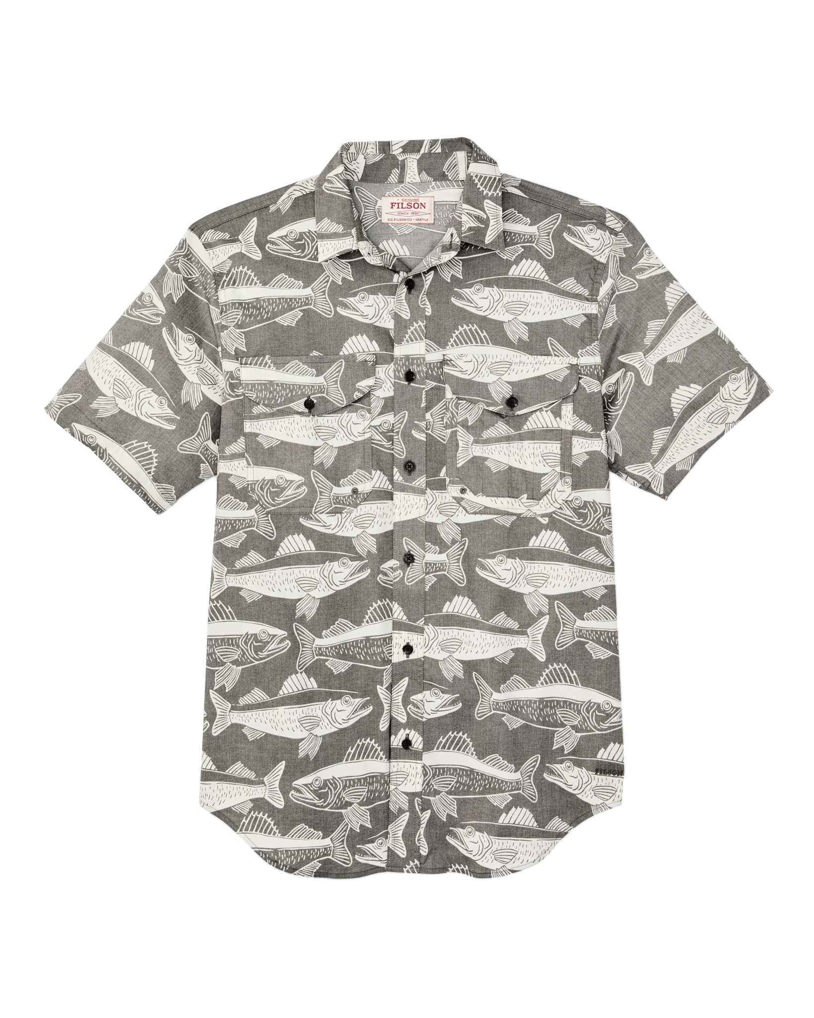 Twin Lakes Short Sleeve Sport Shirt - Beluga / Print - Image 5
