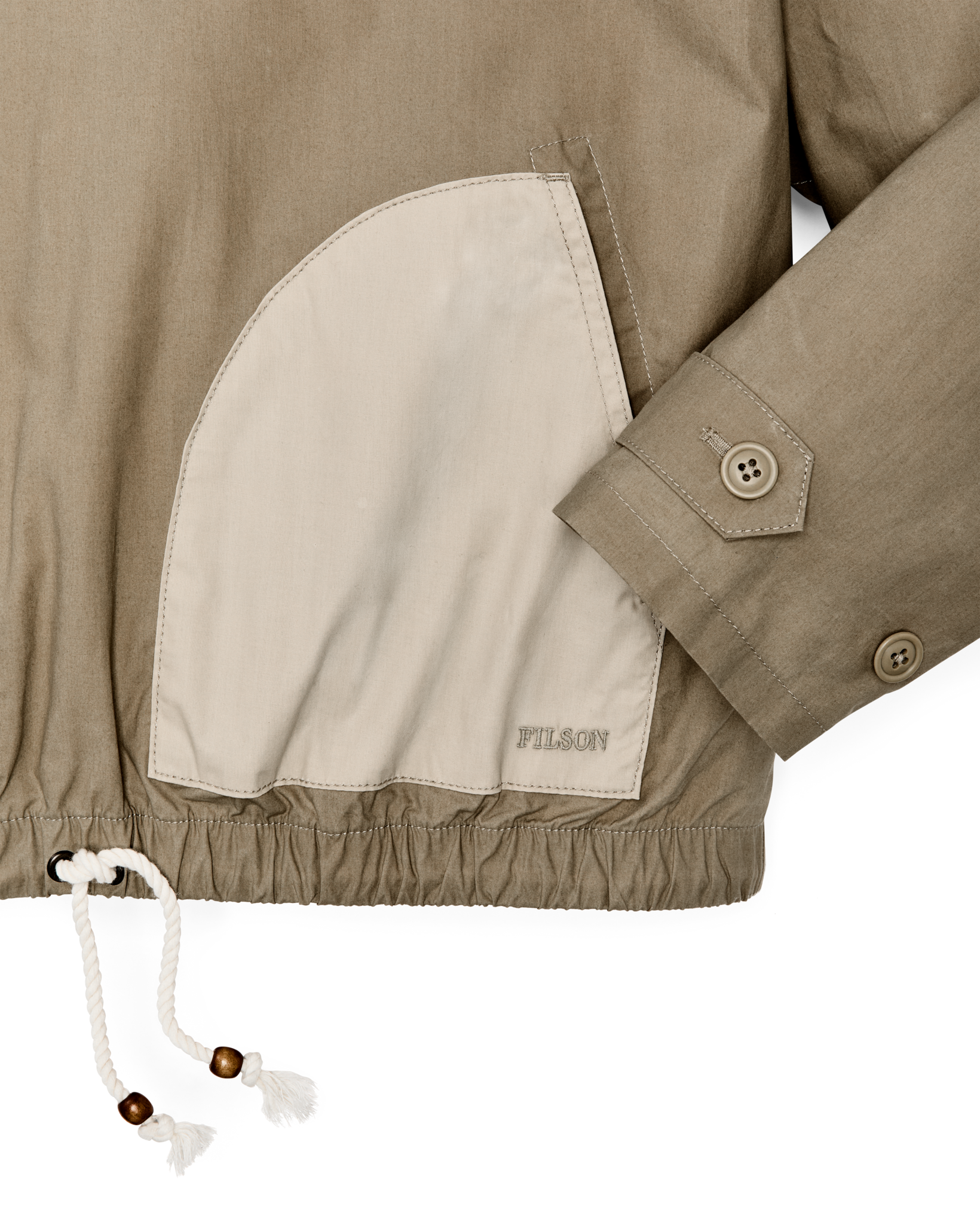 Women's Dry Wax Hooded Popover - Khaki / Quail Tan - Image 7