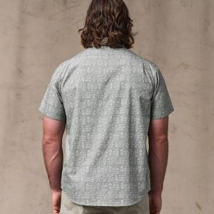 Alternative view of Washed Short Sleeve Feather Cloth Shirt - Khaki Print