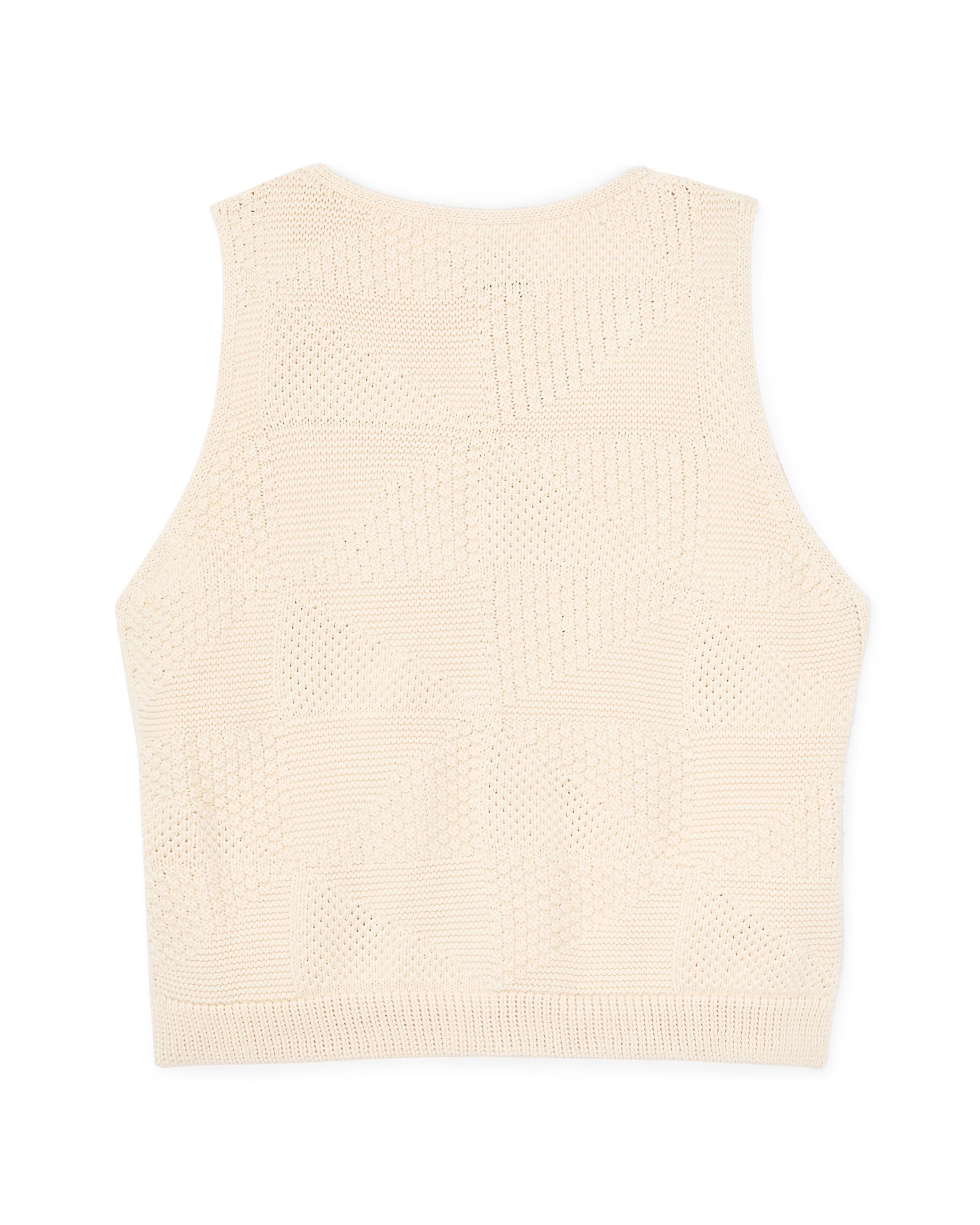 Women's Cotton Sweater Vest - Ivory - Image 2