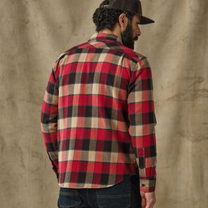 Alternative view of Vintage Flannel Work Shirt - Red / Cream Plaid
