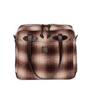 Mackinaw Wool Zipper Tote Bag - Brown / Tan Ombre