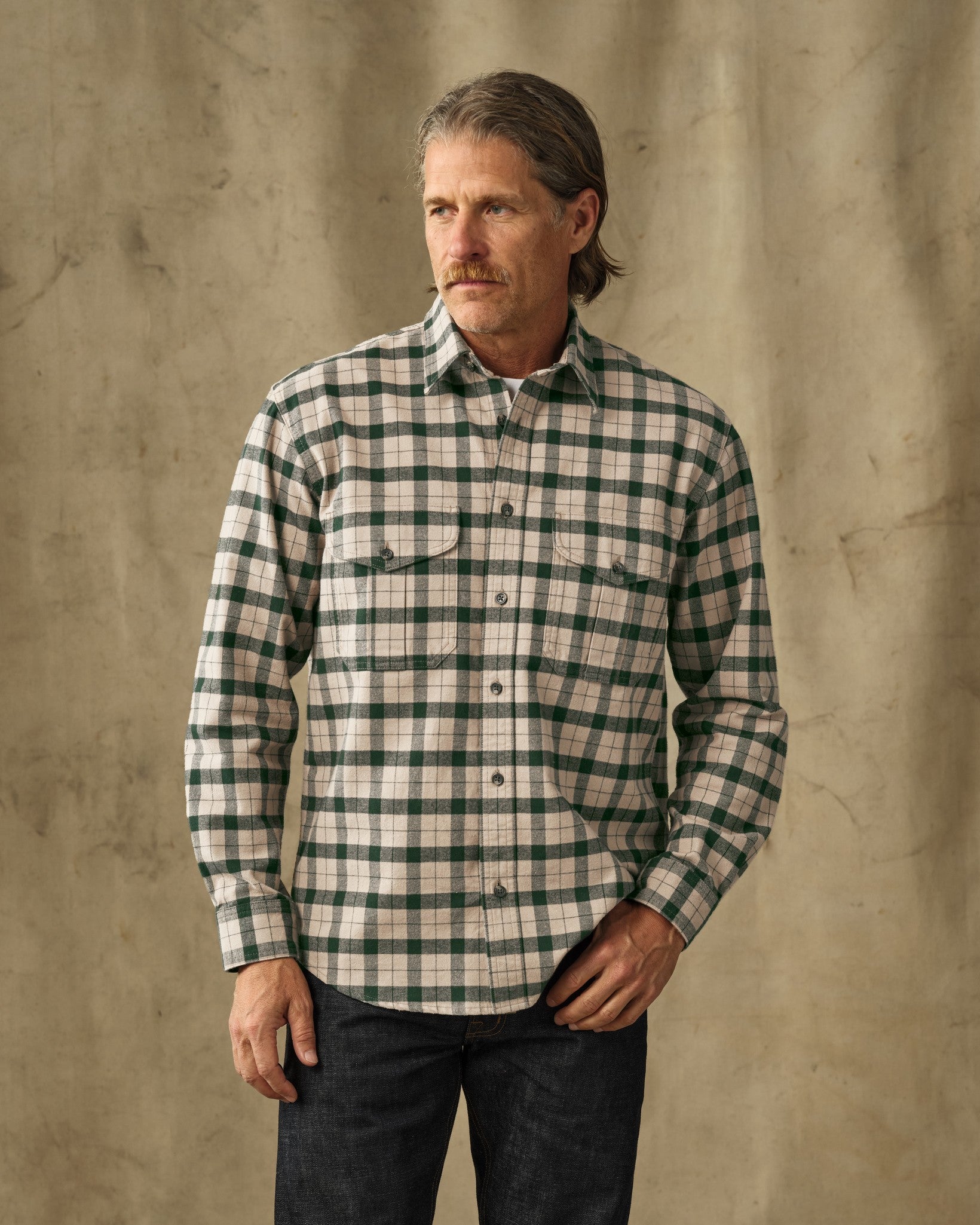 Alaskan Guide Shirt - Oatmeal / Pine Plaid