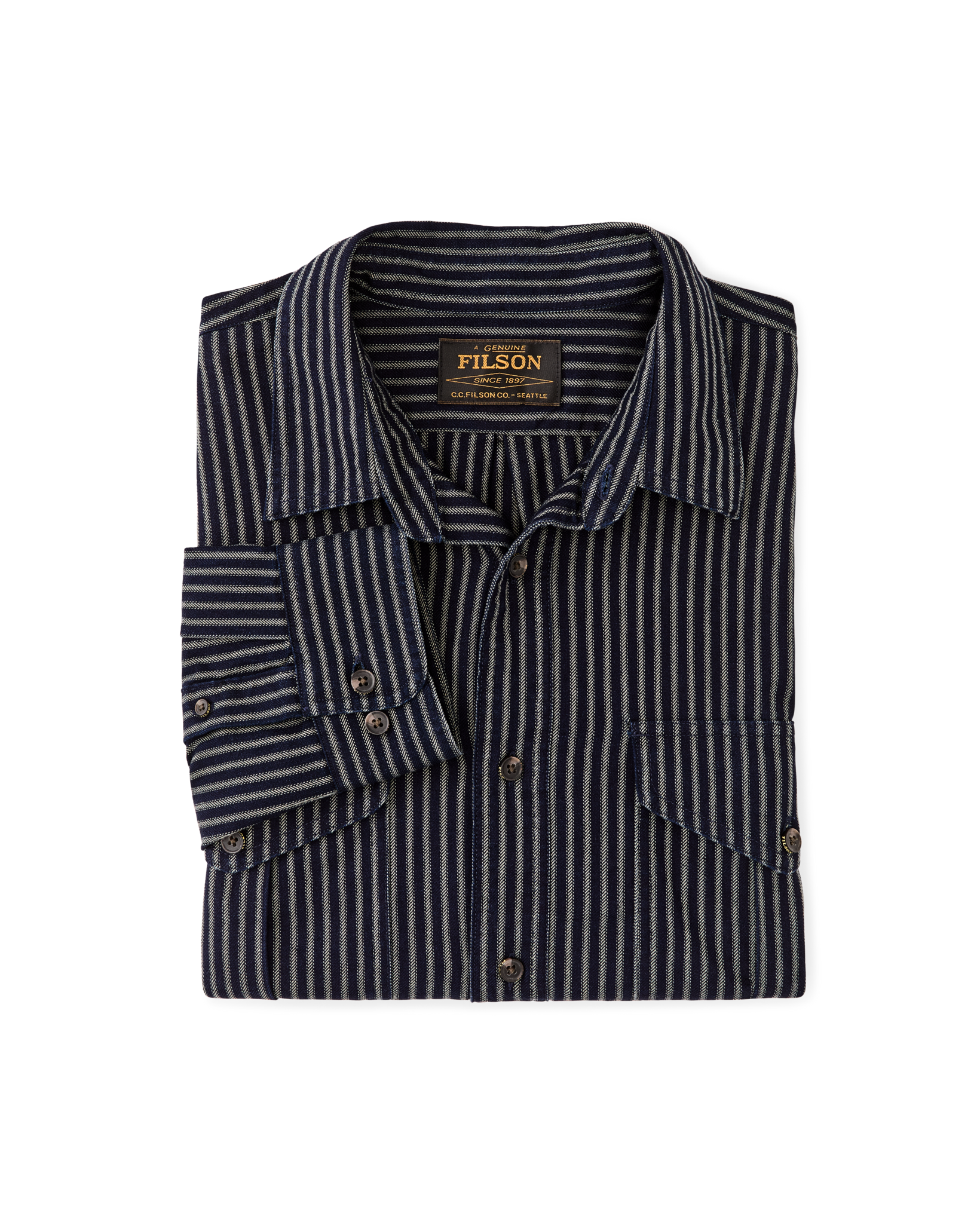 Lightweight Alaskan Guide Shirt - Indigo / Ticking Stripe - Image 7
