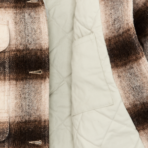 Alternative view of Women's Kodiak Shawl Collar Coat - Cream / Brown Shadow Plaid