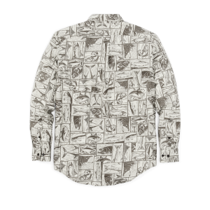 Alternative view of Lightweight Alaskan Guide Shirt - Stone Brown Cutwork Fish Print