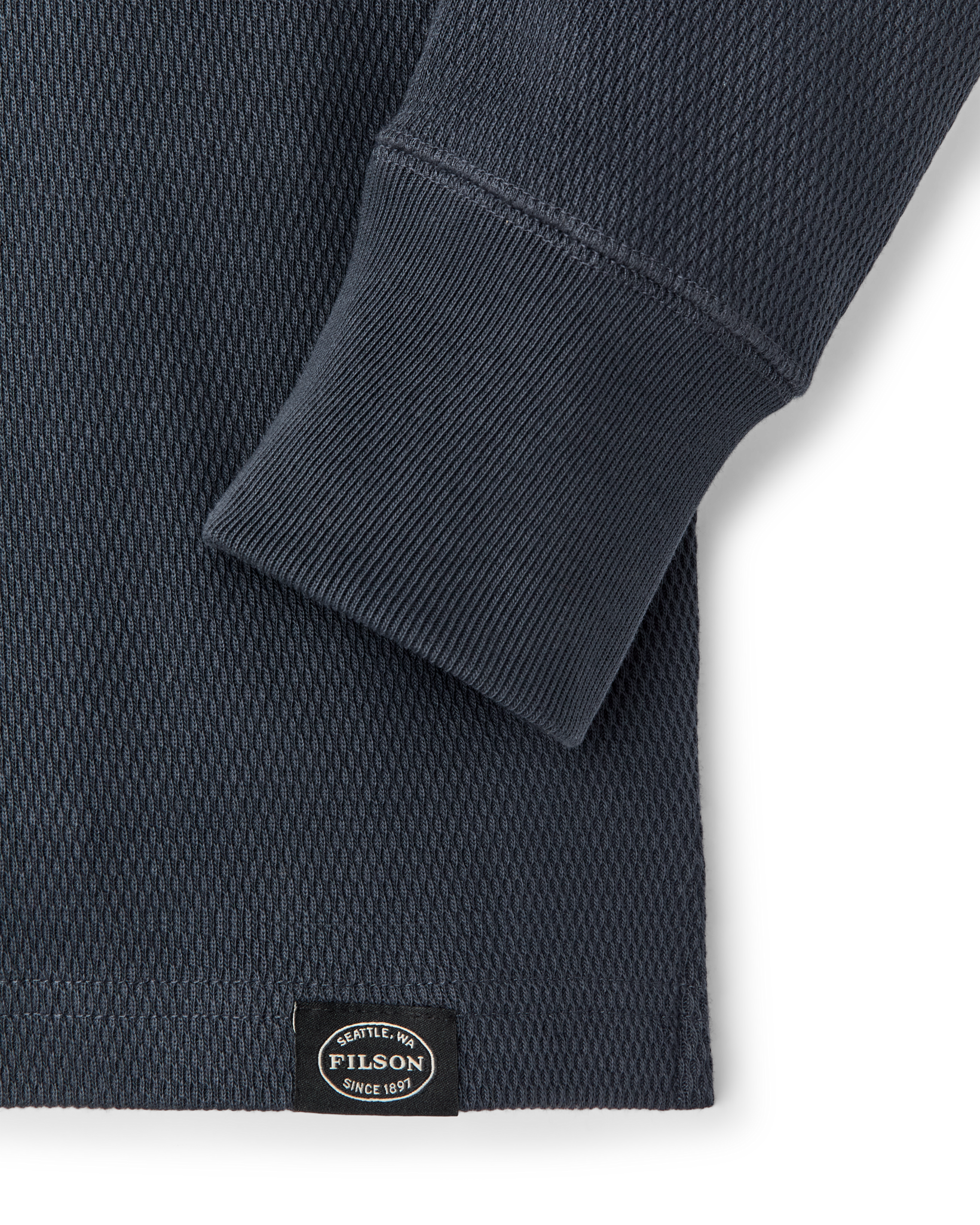 Waffle Knit Henley - Blue Mussel - Image 6