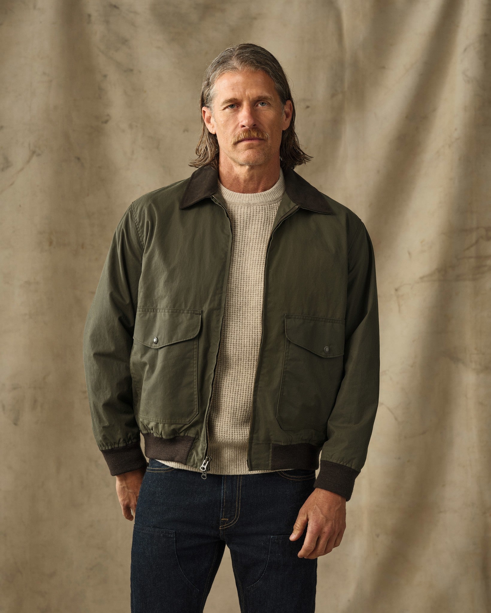 Cover Cloth Bomber Jacket - Marsh Olive