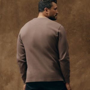 Alternative view of Waffle Knit Thermal Crewneck - Brown
