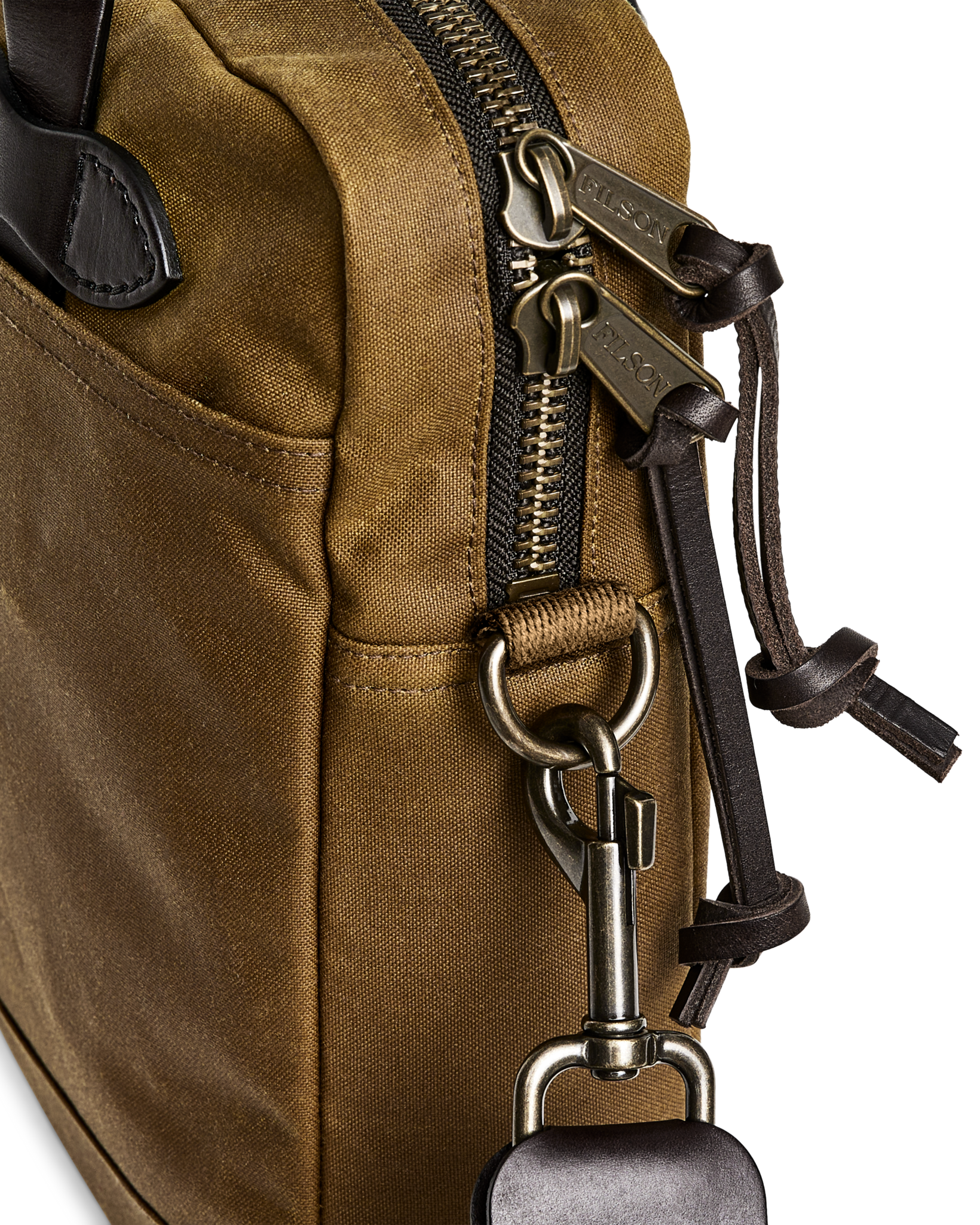 Tin Cloth Compact Briefcase - Dark Tan - Image 4
