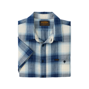 Alternative view of Short Sleeve Chambray Shirt  - Indigo Plaid
