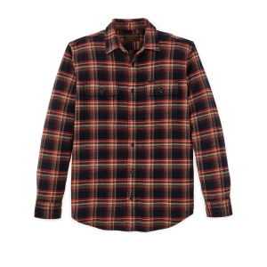 Vintage Flannel Work Shirt - Black / Rust / Multi Plaid