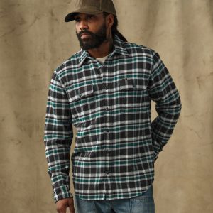 Vintage Flannel Work Shirt - Black / Green Plaid