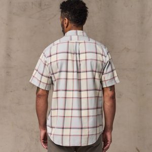 Alternative view of Short Sleeve Lightweight Alaskan Guide Shirt - Light Blue / Tan Plaid