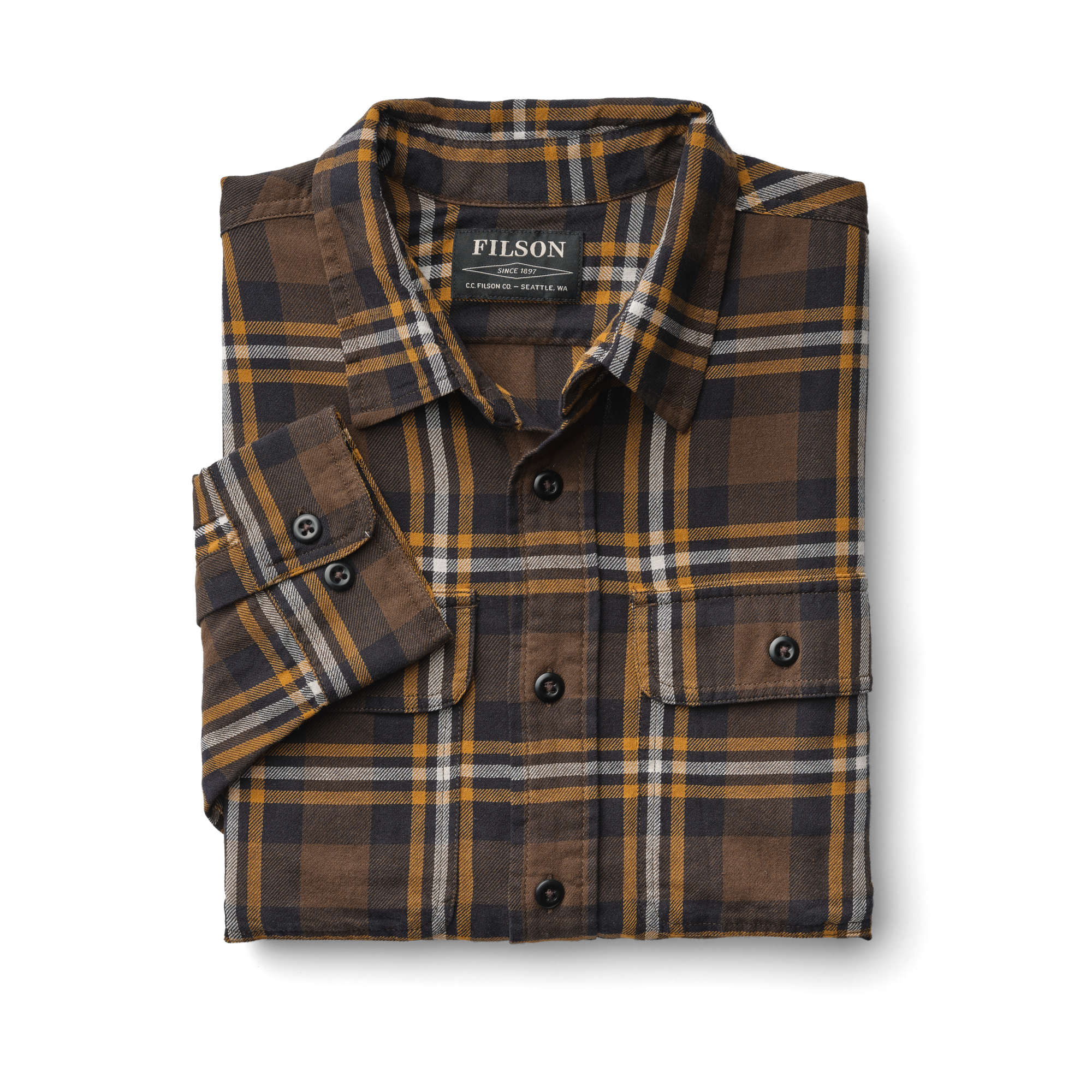 Scout Shirt - Brown/black/gold Plaid - Image 3