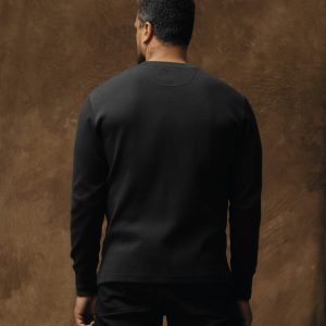 Alternative view of Waffle Knit Henley - Faded Black