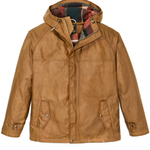Filson X Freeman Wool Lined Raincoat - Dark Tan / Amber Spruce