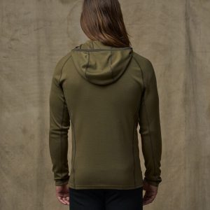 Alternative view of 400g Merino Wool Hoodie - Dark Olive