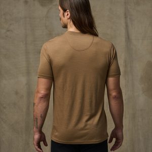 Alternative view of 210g Merino Wool Short Sleeve Crewneck T-Shirt - Rugged Tan