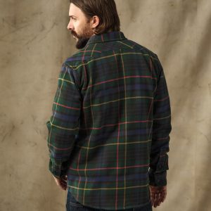 Alternative view of Vintage Flannel Work Shirt - Green / Navy Plaid